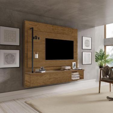 Imagem de Painel Industrial Galea Para Tv Até 55 Polegadas Em Mdf E Aço Luapa - Malbec - Cor: Marrom