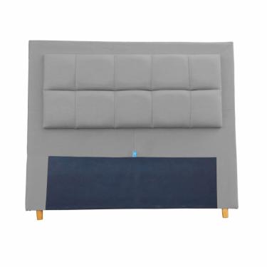 Imagem de Cabeceira Decor Veneza Cama Box king 1,95 M Suede Cinza