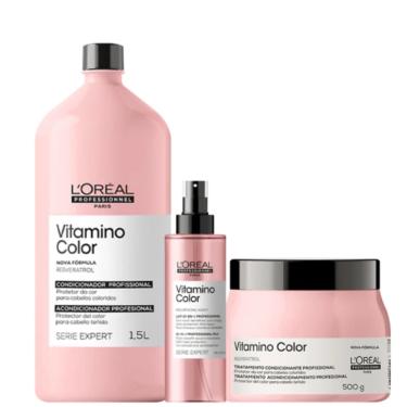 Imagem de Kit L'Oréal Professionnel Vitamino Color Trio Condicionante Salão (3 Produtos)