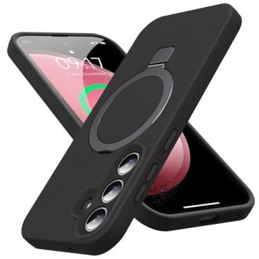 Imagem de KMAMBAG Capa Mag-Ring para Galaxy S23 Plus, silicone líquido [fator hidratante] Capa para celular Exreme macia e fina com suporte [compatível com Mag Safe] para Samsung Galaxy S23 Plus de 6,7