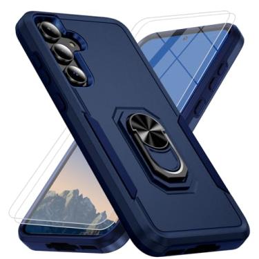 Imagem de Capa para celular Samsung Galaxy A56 5G [proteção contra quedas de grau militar de 15 pés] com 2 películas de vidro temperado, capa com suporte magnético resistente à prova de choque para Samsung