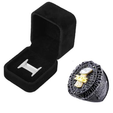 Imagem de guancrown Anel Troféu Campeonato de Futebol Fantástico 2025 Prêmio Prêmio Esportes Vencedor FFL Campeão Anel com Caixa, size 13 with free box, Zinco, Diamante branco