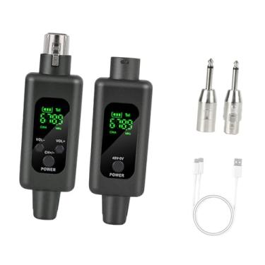 Imagem de YIJU Kit de de microfones sem fio Kit de 2,4 GHz Transmissor de microfone e kit de receptor Profissional Adaptador de microfone XLR Conjunto para, Preto, 1 Por 1