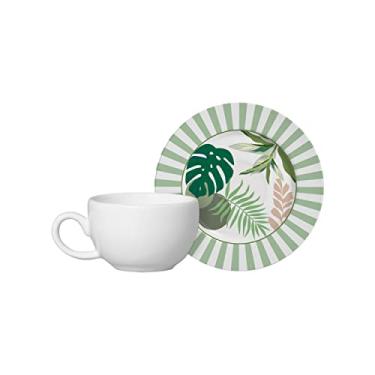 Imagem de Conjunto Alleanza de 6 Xícaras de Café Branca com pires Herbal Strip