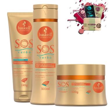 Imagem de Kit Haskell S.O.S Verao Sh Masc 300 Creme Sem Enxague 240g