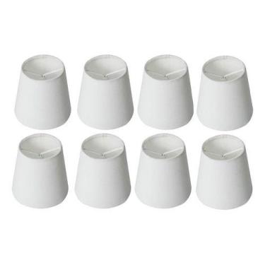 Imagem de Kit 8 Cupula Pequena Para Abajur Tecido Algodao Encaixe Presilha Vela 