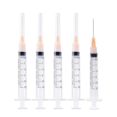Imagem de AegisMed Pacote Com 20 Seringas Descartáveis De 3 Ml Com Agulha - Seringas Luer Lock De 25 G E 1 Polegada, Embaladas Individualmente (Pacote Com 20 Agulhas De 25 G E 1 Polegada)