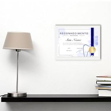 Imagem de Genérico, Certificado Decorativo Dentista Consultório Moldura e Vidro Cor:Branco