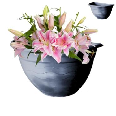 Imagem de Vaso Meia Lua de Parede Grande 29 cm - COR: PRETO