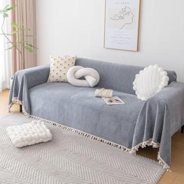 Imagem de VClife Capas de sofá para cães, antiderrapantes para sofá com 3 almofadas, capa lavável para sofá de chenille, protetor de móveis para animais de estimação, cinza escuro, 231 x 340 cm