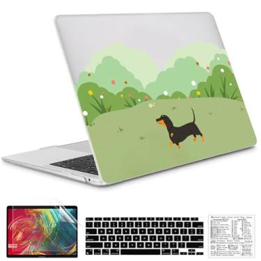 Imagem de QCzyc Compatível com MacBook Air 13 polegadas 2022, 2021-2018 A2337 M1 A1932 A2179 capa de plástico rígido durável e adesivo para teclado Mac OS (Dachshund)