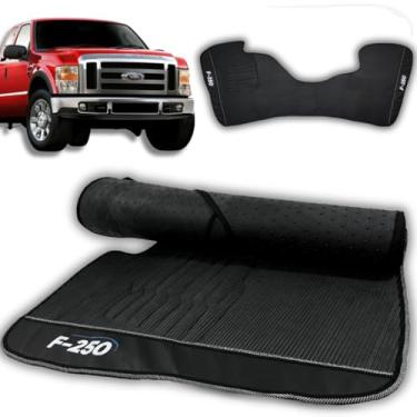 Imagem de Tapete Automotivo Compatível Caminhonete F250 Cabine Simples 2003 2004 2005 2006 2007 2008 2009 2010 2011 Emborrachado Inteiriço