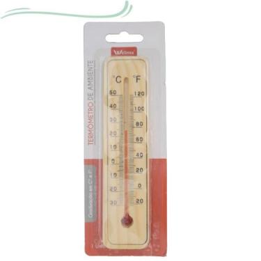 Imagem de Kit 2 Termometro de Madeira - Ambiente Casa Sauna Cozinha e mais - WCA