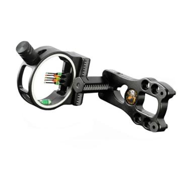 Imagem de FUNTRESS Mira de 5 pinos de fibra óptica de alumínio usinado para destros para arco composto (preto)