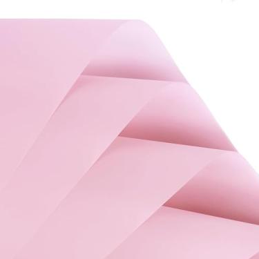 Imagem de VOWOVOSDAY 20 peças de papel de embrulho de flores, papel de embrulho floral à prova d'água F buquê material de embalagem florista buquê suprimentos DIY embalagem de presente artesanal (4-rosa claro