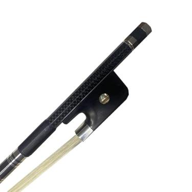 Imagem de Novo modelo superior de tamanho 3/4, arco de baixo vertical xadrez de fibra de carbono arco baixo branco crina de cavalo arco de baixo francês para adultos