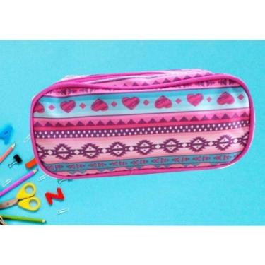 Imagem de Estojo bolsinha de lapis Escolar Coracao etnico feminino 8113 - CLIO, 