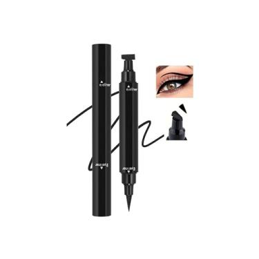 Imagem de MIESCHER Canetas De Carimbo Delineadoras, Delineador Gatinho Líquido Preto Com Ponta Fina, Ferramenta Maquiagem Duradoura À Prova D'Água E Manchas