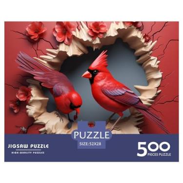 Imagem de Pássaro 500 peças quebra-cabeça animal 3D adultos divertido alívio do estresse brinquedo educativo jogo decoração de jogo intelectual relaxamento e inteligência 500 peças (52 x 38 cm)