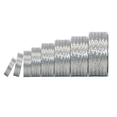 Imagem de Kokey-xy Cabo trançado de cobre estanhado capa de proteção de fio de metal revestimento EMI RFI ESD protetor de malha de aterramento tubular plana expansível 5/20.3 cm L (1.0 cm ID)-24FT