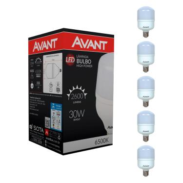 Imagem de Kit 5 Lâmpadas Led Bulbo 20W Avant Bivolt Branca