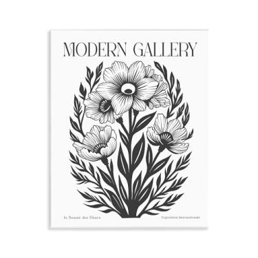 Imagem de Stupell Industries Design artístico de flores com samambaias curvadas por letras e forradas, 28 x 35 cm