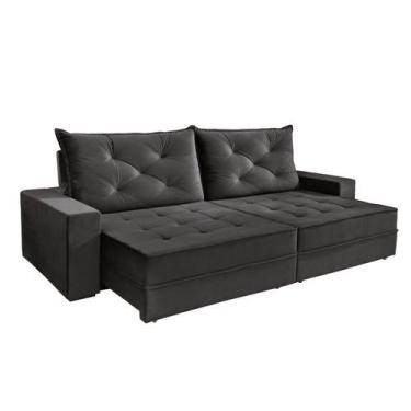 Imagem de Sofá Retrátil e Reclinável 4 Lugares  Ágata Vivaro Decor Suede Cinza