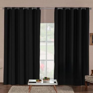 Imagem de Cortina Blackout Premium Corta Luz Total Com Isolamento Térmico E Acústico Tecido Durável Para Qualquer Ambiente(PRETO,5,00M x 2,80M)