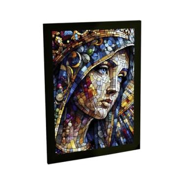 Imagem de Quadro Decorativo Religioso Nossa Senhora Ilustração Mosaico Decoração Poster Quarto Sala