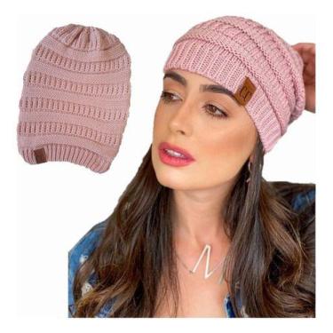 Imagem de Touca Caída Tricô Gorro Boina Beanie Lã Masculina Feminina Macio Quent