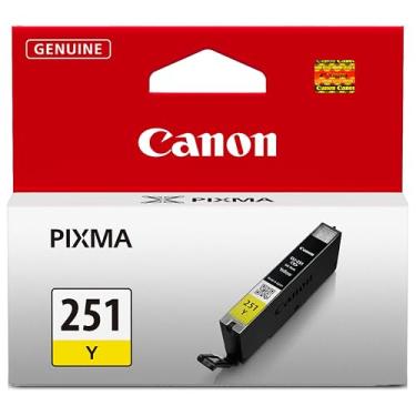 Imagem de Canon CLI-251 amarelo compatível com impressoras iP7220, iP8720, iX6820, MG5420, MG5520/MG6420, MG5620/MG6620, MG6320, MG7120, MG7520, MX922/MX722