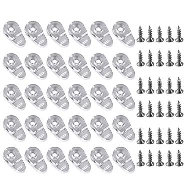 Imagem de 30 peças clipes de retenção de porta de vidro com parafuso clipes de retentor de vidro kit clipes de painel de vidro fivela de canto de vidro clipes de suporte de espelho para portas de armário de vidro, transparente, 20 x 11 mm