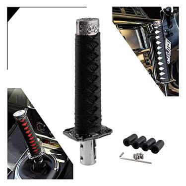 Imagem de RYANSTAR Alavanca universal de mudança de marchas com espada Katana Samural Alavanca de câmbio compatível com carros manuais, a maioria dos carros automáticos com 4 adaptadores, preto e preto