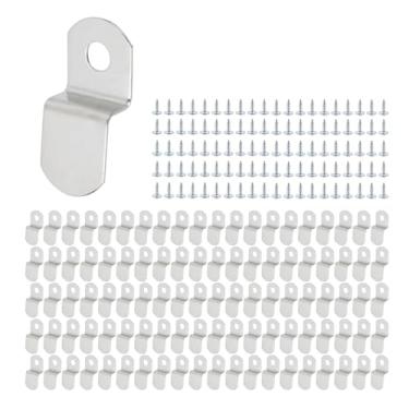 Imagem de Tulead Z Clipes de lona Clipes Moldura de fotos Clipes de deslocamento Grampos de grampo de espelho Pacote com 100 parafusos