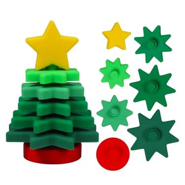 Imagem de Árvore de Natal ALLABC Silicone para crianças pequenas, mesa de 15 cm