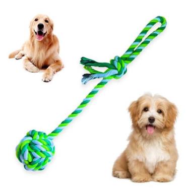 Imagem de Brinquedo Pet Corda Resistente Forte Interativo para Cachorro Cães Cor