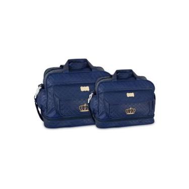Imagem de Kit Bolsa e Frasqueira Saída de Maternidade 2 pçs Mave Baby, Marinho