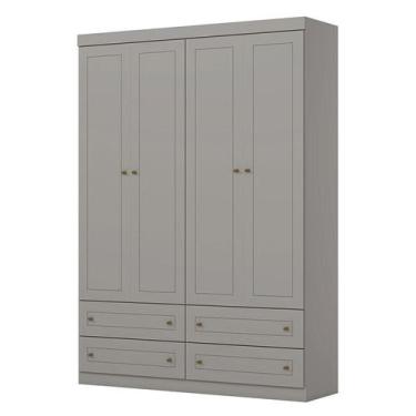 Imagem de Guarda Roupa Infantil Mississipi 4 Portas Cinza  Henn