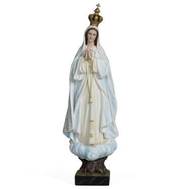 Imagem de Estátua de Nossa Senhora de Fátima Católica BC, Estátua da Virgem Maria de 37,6 cm H para altar, presente religioso, peça central sagrada para casa, igreja, hospital, escultura renascentista pintada à