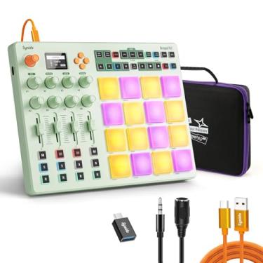 Imagem de Synido Controlador Midi Sem Fio, Máquina De Beat Maker Recarregável Usb Para Produção Musical Profissional Com 16 Pads Rgb, Tela Oled, Sequenciador Passos, Entrada/Saída/Passo