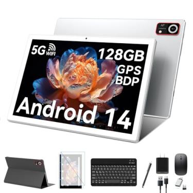 Imagem de ANTEMPER Tablets Android 14 de 10 polegadas, tablet WiFi 5G com 8 GB de RAM + 128 GB de ROM (1 TB TF), tablet 2 em 1 com caneta para teclado e mouse - Octa-Core 2.0Ghz | 6000mAh | 1080FHD | Câmera de