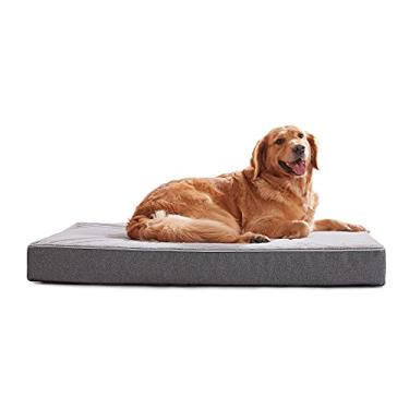 Imagem de WATANIYA PET Cama para cães grande ortopédica de espuma viscoelástica para alívio das articulações, cama lavável para cães com colchão de gel refrescante, capa removível de pelúcia e forro impermeável para cães de médio a extra grande