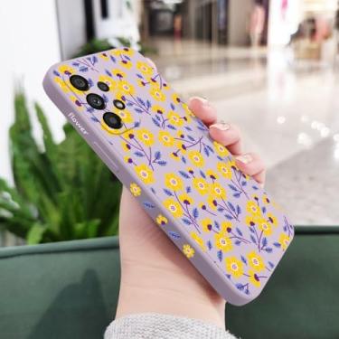 Imagem de Capa de celular com estampa de flores para Samsung A54 A34 A24 A14 A56 A36 A26 A73 A53 A33 A23 A13 A72 A52 A52S A32 A22 A12 A71 A51 4G 5G, roxo claro 1, para A51 4G