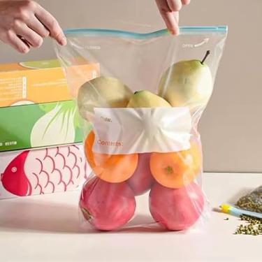 Imagem de Kit 10 Sacos Herméticos BPA FREE, 26cm x 32cm - Zip Abre e Fecha, Reutilizável – Para Congelar, Armazenar e Organizar Alimentos – Saquinho Para Freezer e Geladeira, Qualidade Premium