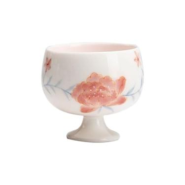 Imagem de Conjunto de chá de gongfu pintado à mão boutique – design de peônia beijada com orvalho em porcelana branca pura, inclui mini bule de chá, Gaiwan, xícaras de chá e pires, conjunto de presente para