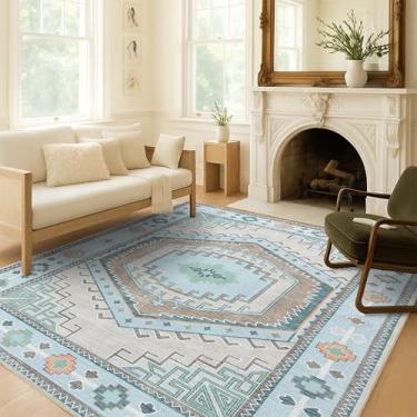 Imagem de Tapete Oushak, tapete turco vintage floral pastel grande para sala de estar, sala de jantar, quarto, cozinha, banheiro, berçário, corredor, tapetes (856GG, 9'12.7 cm x 14')