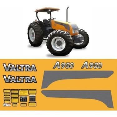 Imagem de Kit Completo Faixas Adesivas Compatível Trator Valtra A950