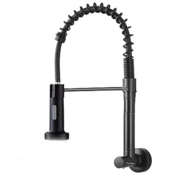 Imagem de Torneira Cozinha Gourmet Inox Luxo Modelo:agua Fria Parede Preto