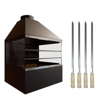 Imagem de Churrasqueira de Parede E72V -com vidros laterais e Espetos Aramado - 