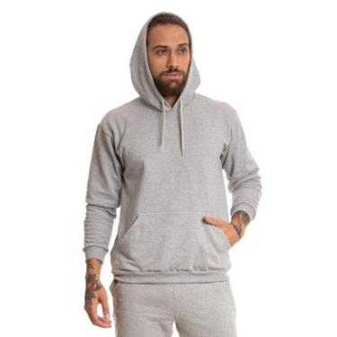 Imagem de Blusa Masculina Canguru Capote Bobojaco Basica Esportiva Treino Moletom Flanelado-Masculino